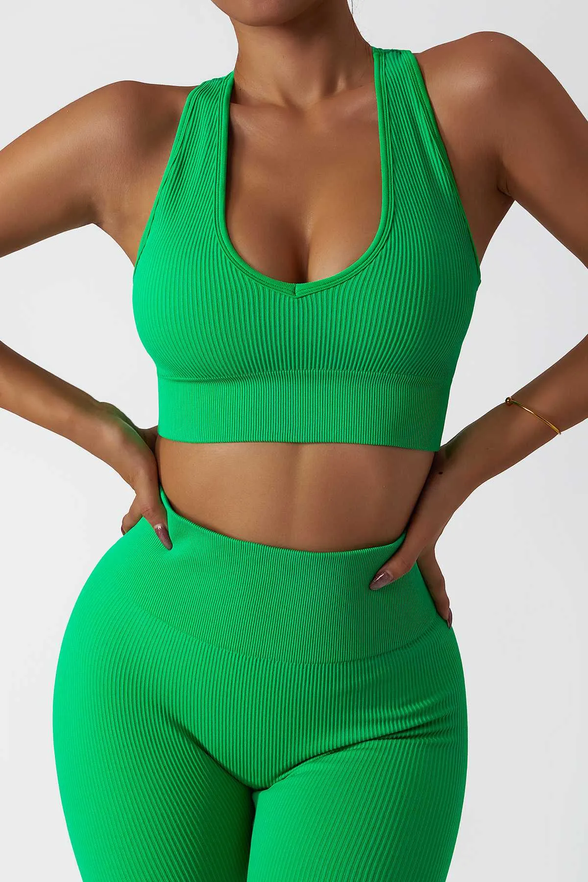 Ribbed Racerback Sports Bra