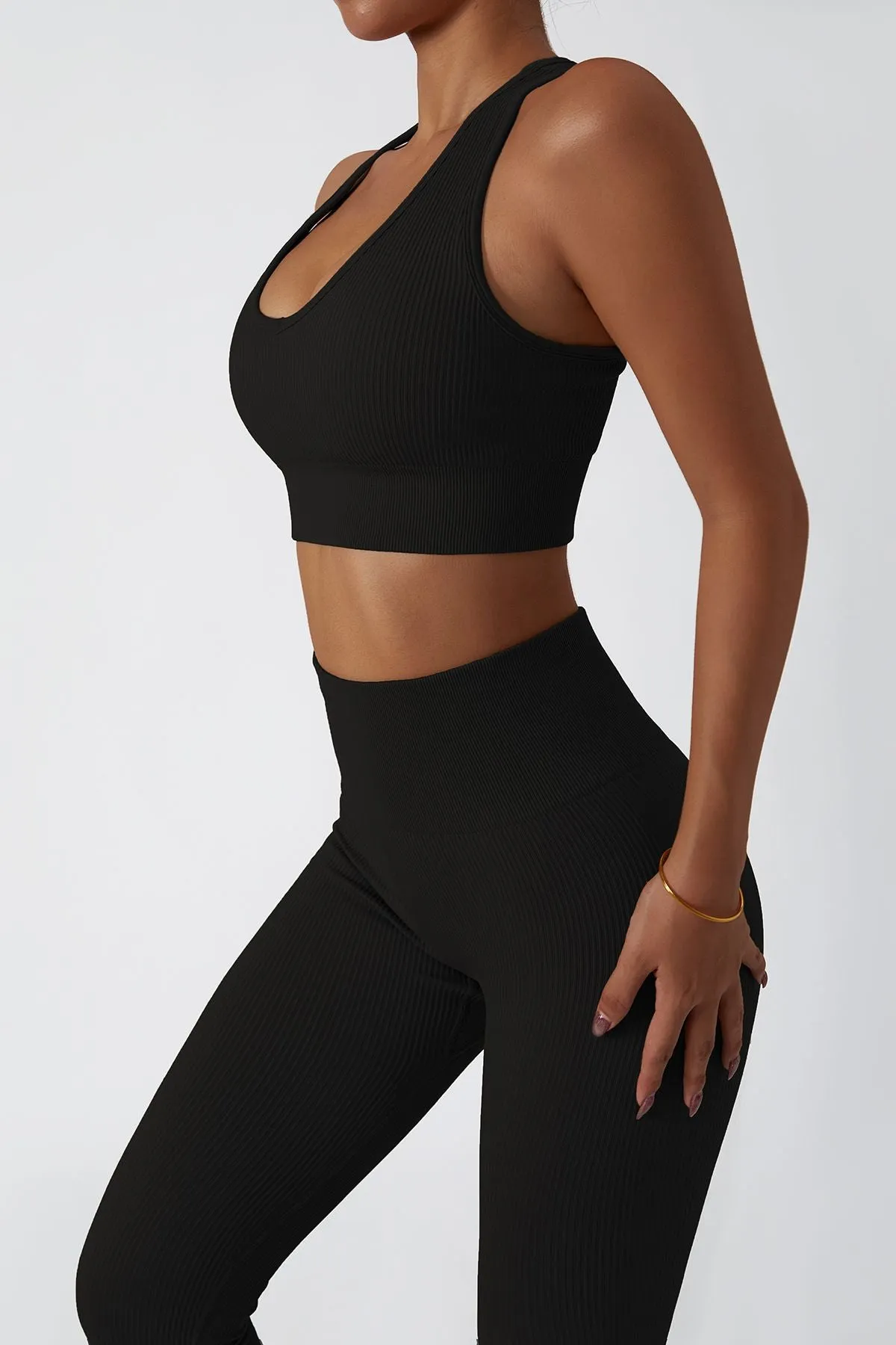 Ribbed Racerback Sports Bra