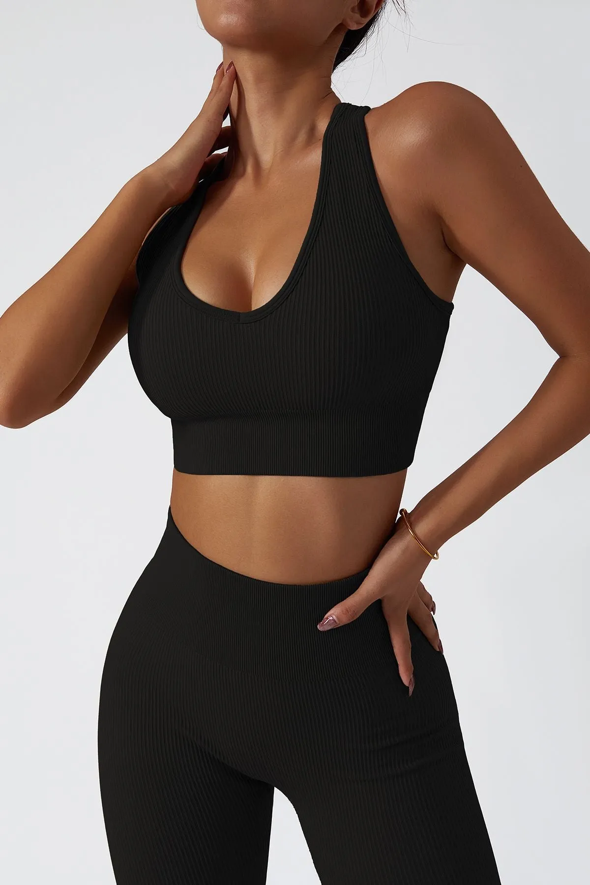 Ribbed Racerback Sports Bra