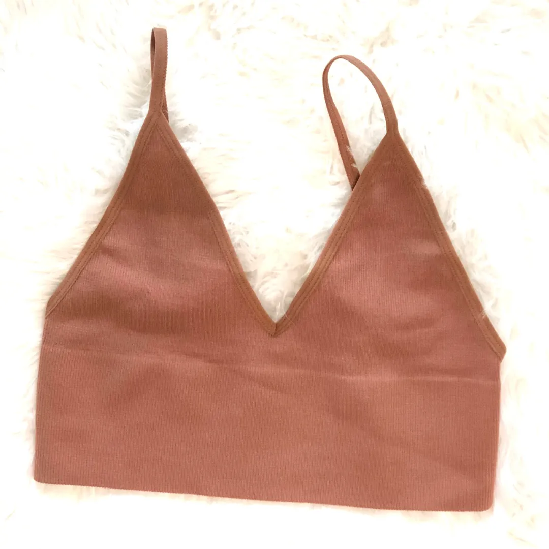 Ribbed Seamless Brami Top - Cocoa