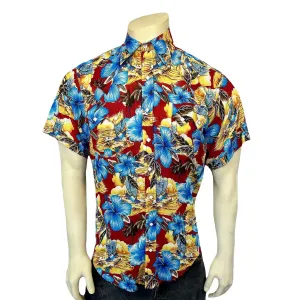Rockmount Mens Hawaiian Print Western Red 100% Rayon S/S Shirt Stylish Essential Rockmount Mens Hawaiian Print Western Red 100% Rayon S/S Shirt Eco-Friendly Choice Weekend Adventure