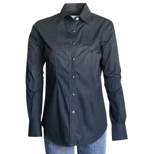 Rockmount Womens Black 100% Cotton Solid Western L/S Shirt Autumn Cozy Rockmount Womens Black 100% Cotton Solid Western L/S Shirt Eco Friendly Material quick dry
