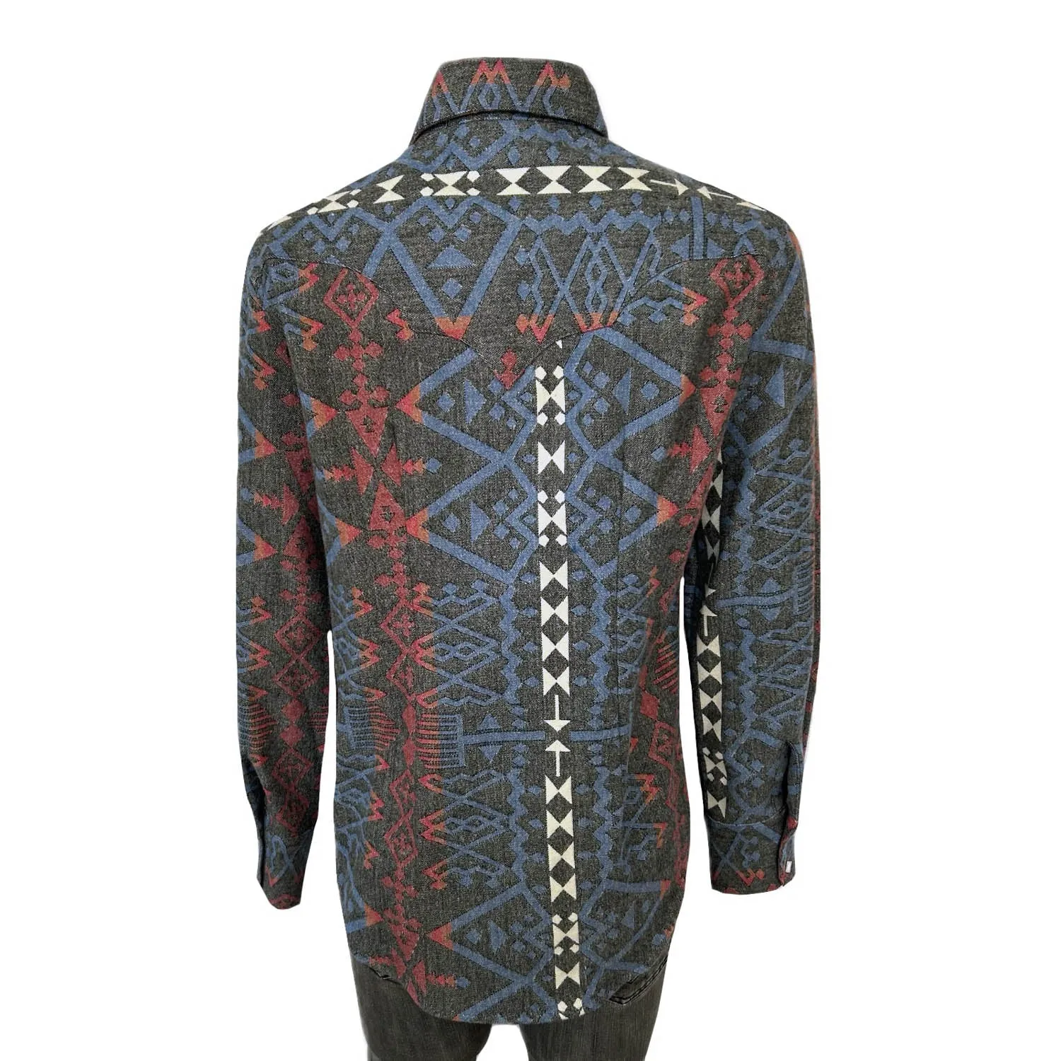 Quality Look Rockmount Womens Flannel Jacquard Western Black/Red 100% Cotton L/S Shirt