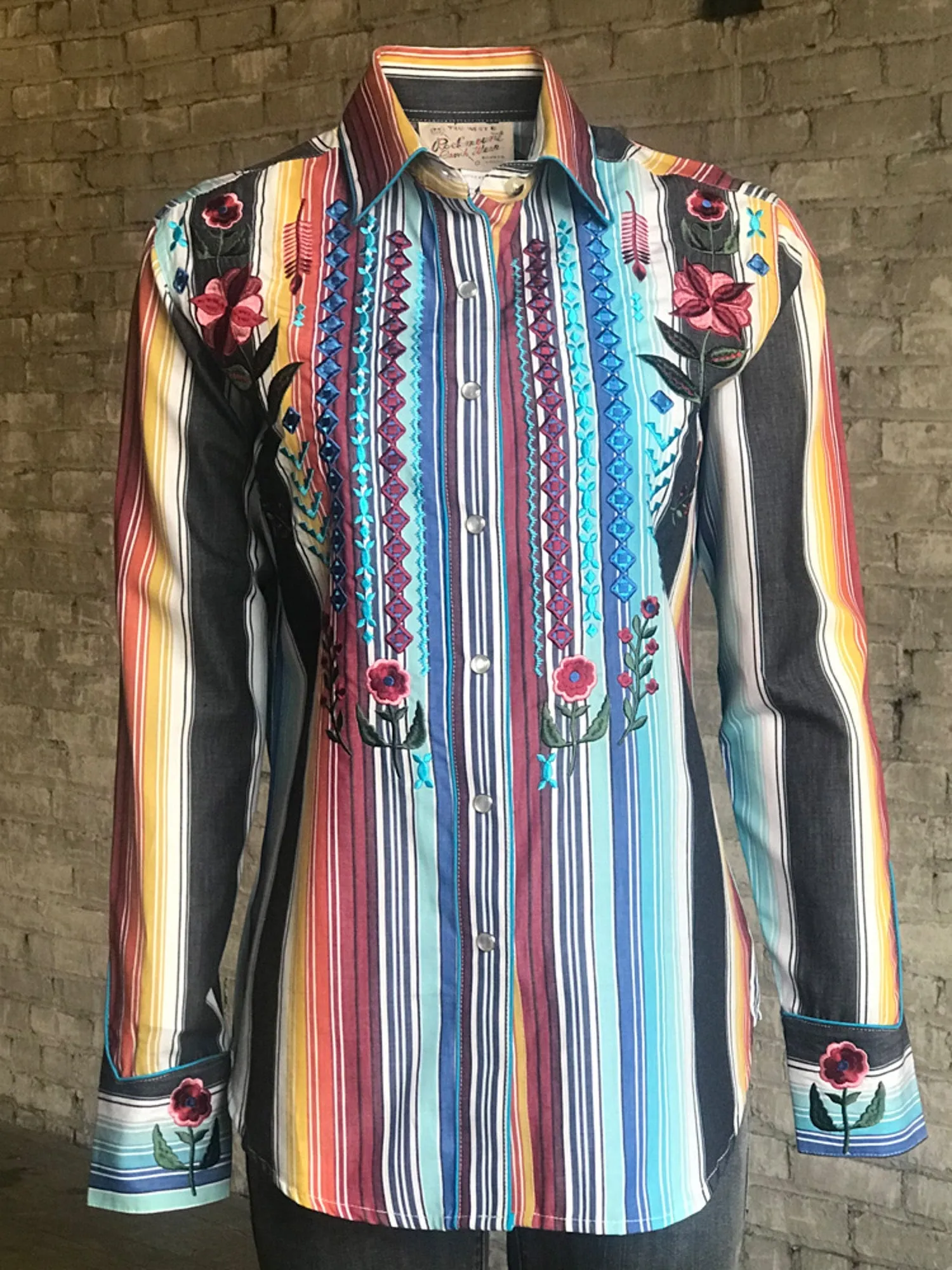 Wedding guest Rockmount Womens Serape 100% Cotton Boho Serape Western L/S Shirt