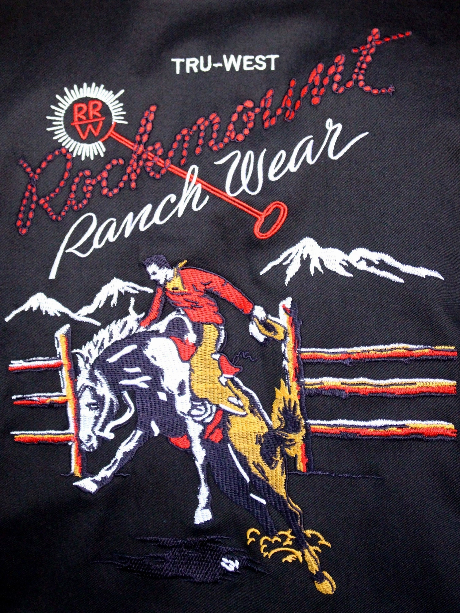 Rockmount Mens Black 100% Cotton Vintage Bronc L/S Shirt Layered Look Casual Hangout