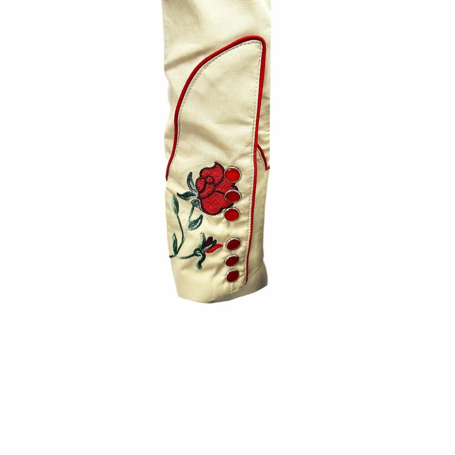 Comfort Stretch Rockmount Mens Crochet Rose Floral Khaki 100% Cotton L/S Shirt