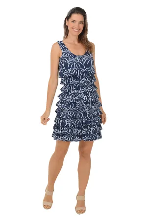 Rope Palms UPF50  Tiered Ruffle Dress Soft Layering Convertible-Style Back Detail Rope Palms UPF50  Tiered Ruffle Dress