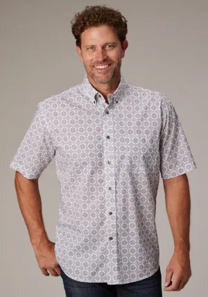 Low Maintenance Hidden Button Placket Roper Mens 2017 Silver Medallion Grey 100% Cotton 1 Pkt S/S Shirt