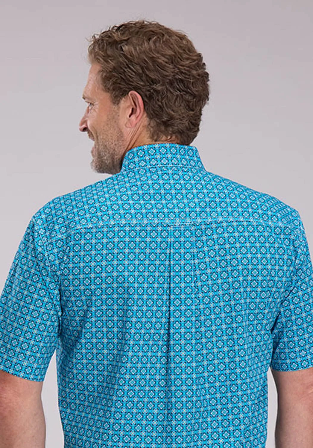 Roper Mens 2503 Bluebird Foulard Blue 100% Cotton 1 Pkt S/S Shirt Casual Chic