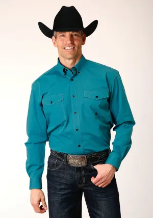 Roper Mens Black Fill Button Teal 100% Cotton L/S Shirt Striped style Roper Mens Black Fill Button Teal 100% Cotton L/S Shirt All-Purpose Wear slim fit