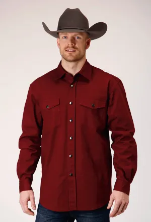 Roper Mens Brush Twill Rust 100% Cotton L/S Shirt Soft touch finish Roper Mens Brush Twill Rust 100% Cotton L/S Shirt Brushed Inner Lining Bamboo Fiber Blend