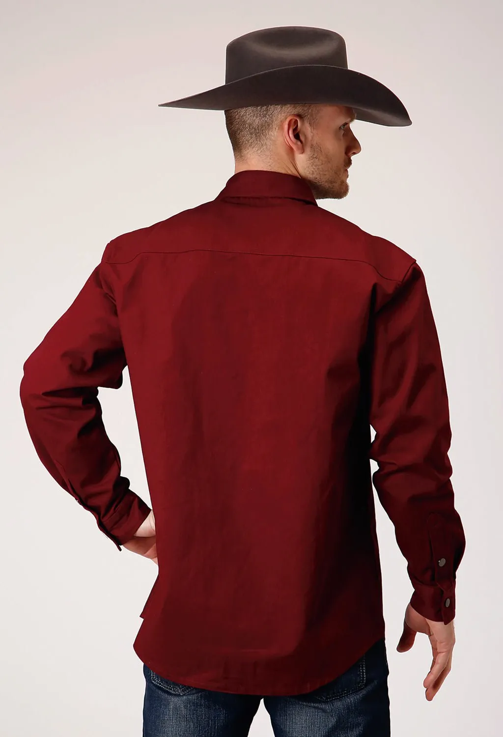Perfect Layering Roper Mens Brush Twill Rust 100% Cotton L/S Shirt