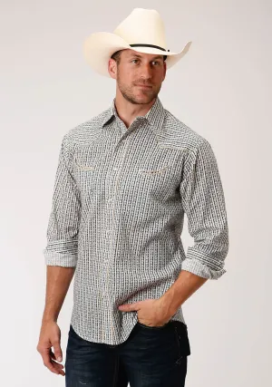 Roper Mens Grey Cotton Blend Dark Ground L/S Wallpaper Shirt Pastel Shade Roper Mens Grey Cotton Blend Dark Ground L/S Wallpaper Shirt Spring Break