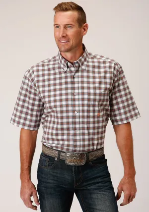 Roper Mens Grey Cotton Blend New Stretch Check BD S/S 1 Pkt Shirt Dark Hue family gathering Evening Elegance Roper Mens Grey Cotton Blend New Stretch Check BD S/S 1 Pkt Shirt