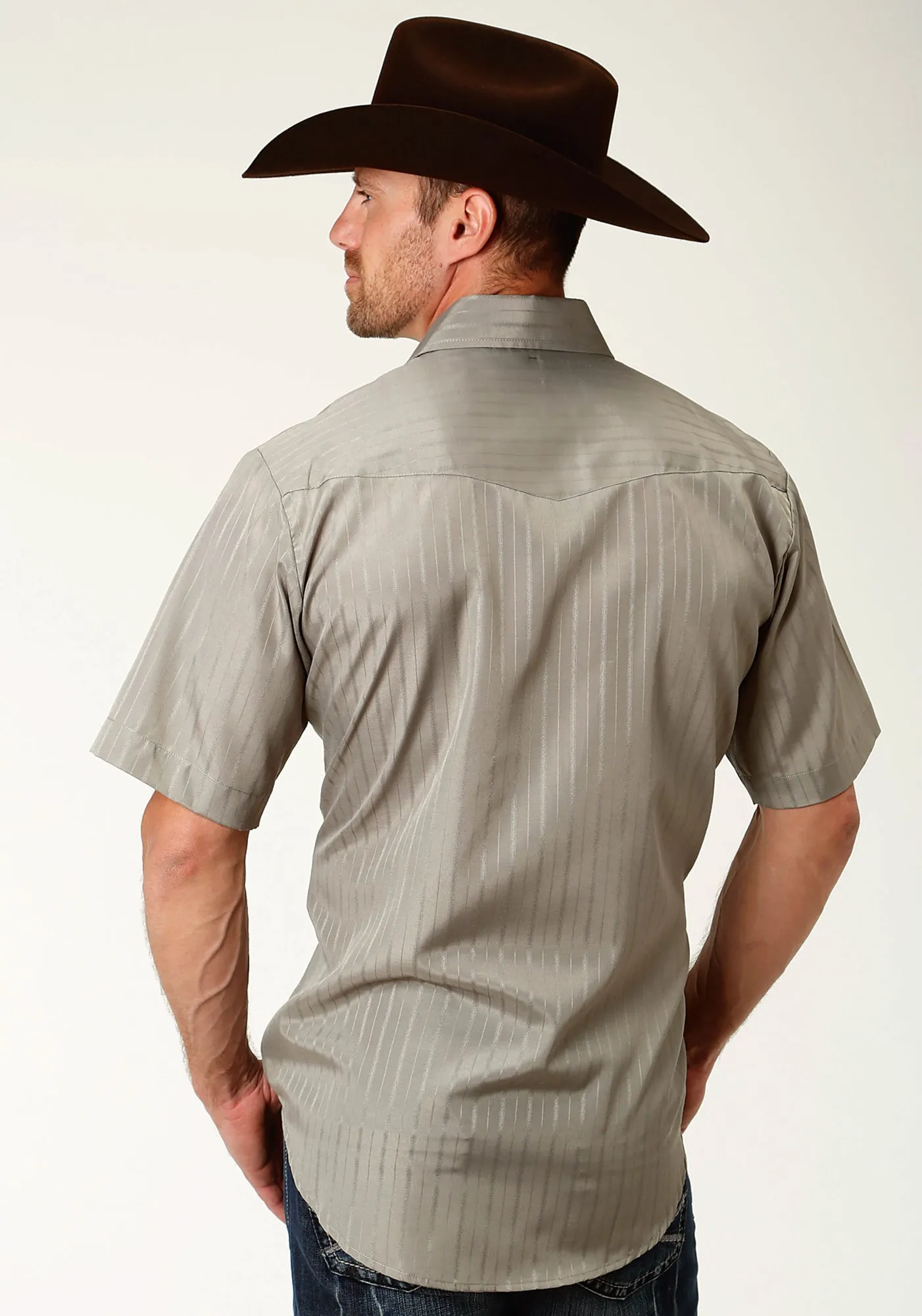Roper Mens Olive Cotton Blend S/S Shirt Functional Comfort Versatile Wear