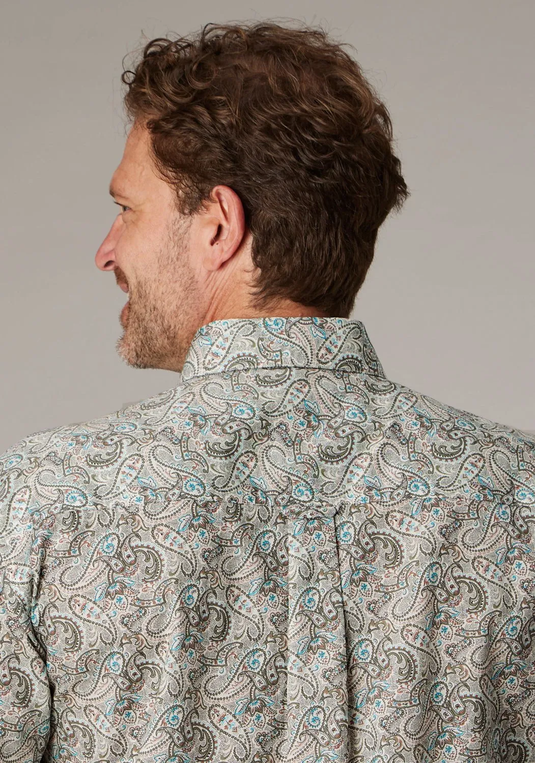 Roper Mens Sand Dune Paisley Brown 100% Cotton 1 Pkt S/S Shirt Abrasion Resistant Edges