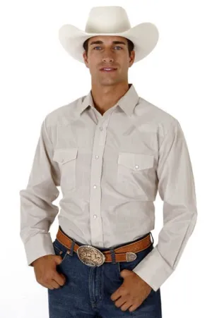 Roper Mens Tan Cotton Blend L/S Pearl Snap Button Tone On Tone Western Shirt Timeless Appeal Odorless Binding Tape Timeless Comfort Roper Mens Tan Cotton Blend L/S Pearl Snap Button Tone On Tone Western Shirt