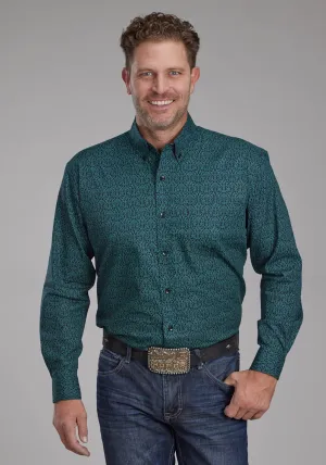Roper Mens Vintage Paisley Green 100% Cotton 1 Pkt L/S Shirt French Placket Roper Mens Vintage Paisley Green 100% Cotton 1 Pkt L/S Shirt Holiday Travel