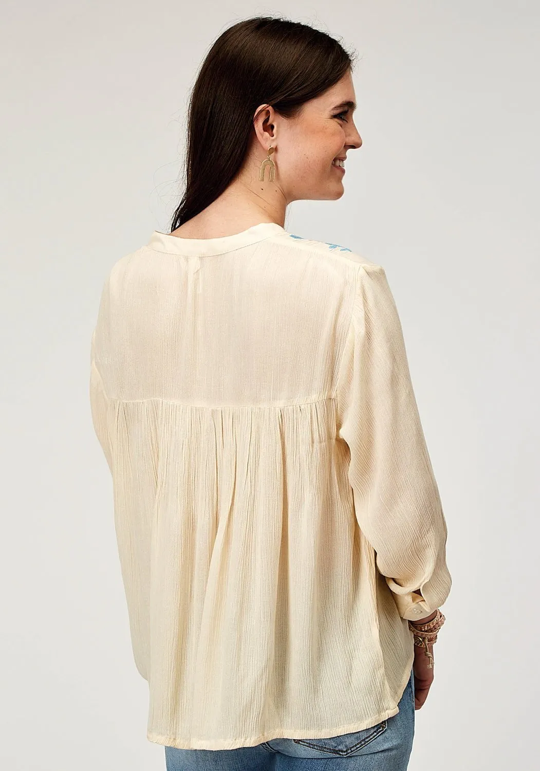 Roper Womens 2013 Cactus Cream 100% Rayon L/S Tunic Sports Ready Everyday Wear