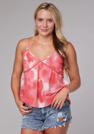 Roper Womens 2088 Tie Dye Pink/Cream 100% Cotton S/L Tank Top Lightweight Feel Roper Womens 2088 Tie Dye Pink/Cream 100% Cotton S/L Tank Top Abrasion Resistant Edges Flexible Mobility