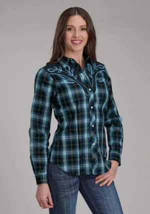 Roper Womens 2128 Windowpane Plaid Multi Blue Cotton Blend L/S Shirt Cooling Technology Roper Womens 2128 Windowpane Plaid Multi Blue Cotton Blend L/S Shirt Bold colors Minimalist Design