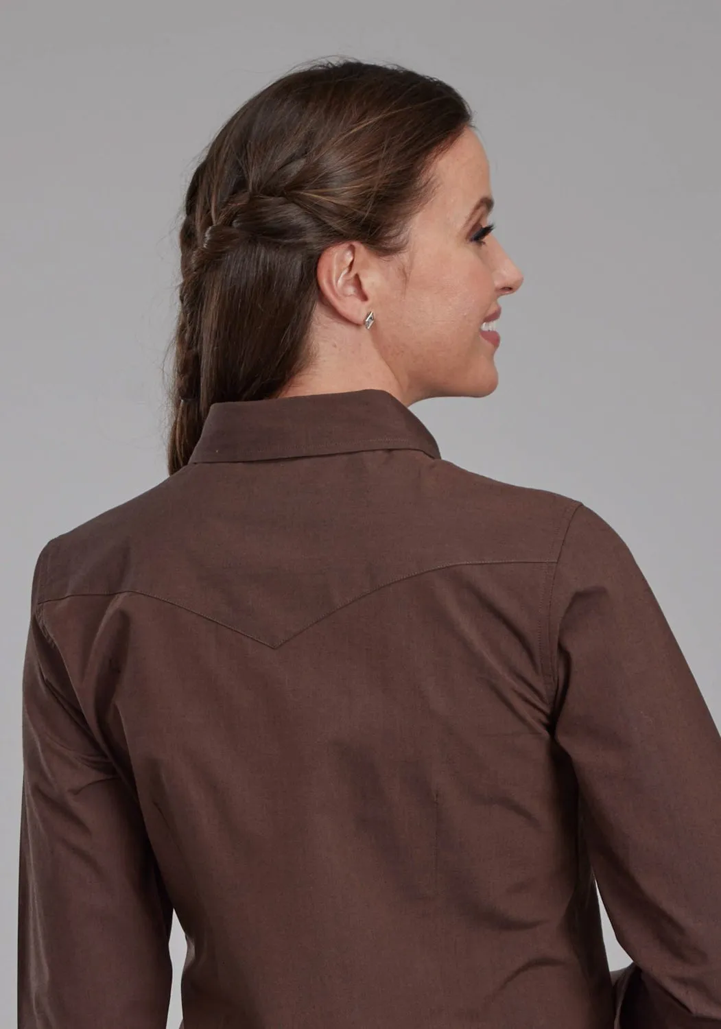 Roper Womens 2162 Black Fill Brown 100% Cotton Btn L/S Shirt Vibrant color Lounge Wear