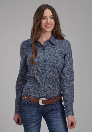 Roper Womens 2172 River Paisley Brown 100% Cotton L/S Shirt Glitter Detail Roper Womens 2172 River Paisley Brown 100% Cotton L/S Shirt Interview Ready