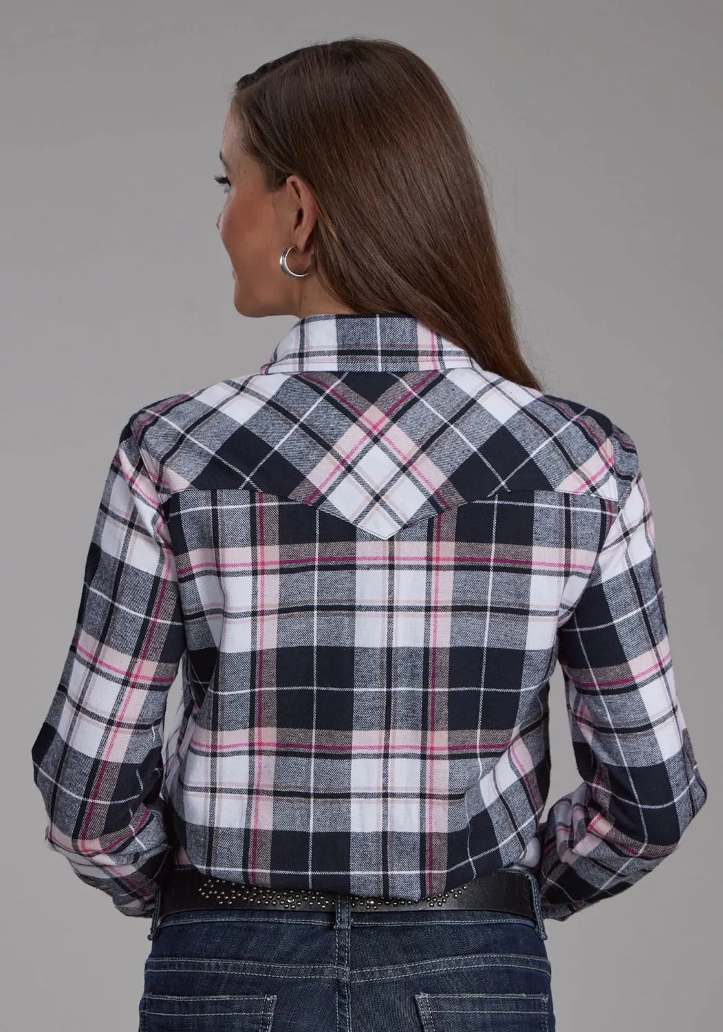 Urban Trend Roper Womens 2206 Unlined Flannel Black 100% Cotton L/S Shirt