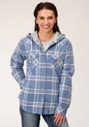 Roper Womens Blue 100% Cotton Thermal Lined Hooded Jacket Relaxed Vibe Roper Womens Blue 100% Cotton Thermal Lined Hooded Jacket Elegant Urban Explorer Athlete Fit Daily Wear Festival Outfit