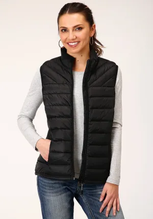 Roper Womens Crushable Down Filled Black 100% Nylon Softshell Vest Chic Profile Roper Womens Crushable Down Filled Black 100% Nylon Softshell Vest Practical Comfort