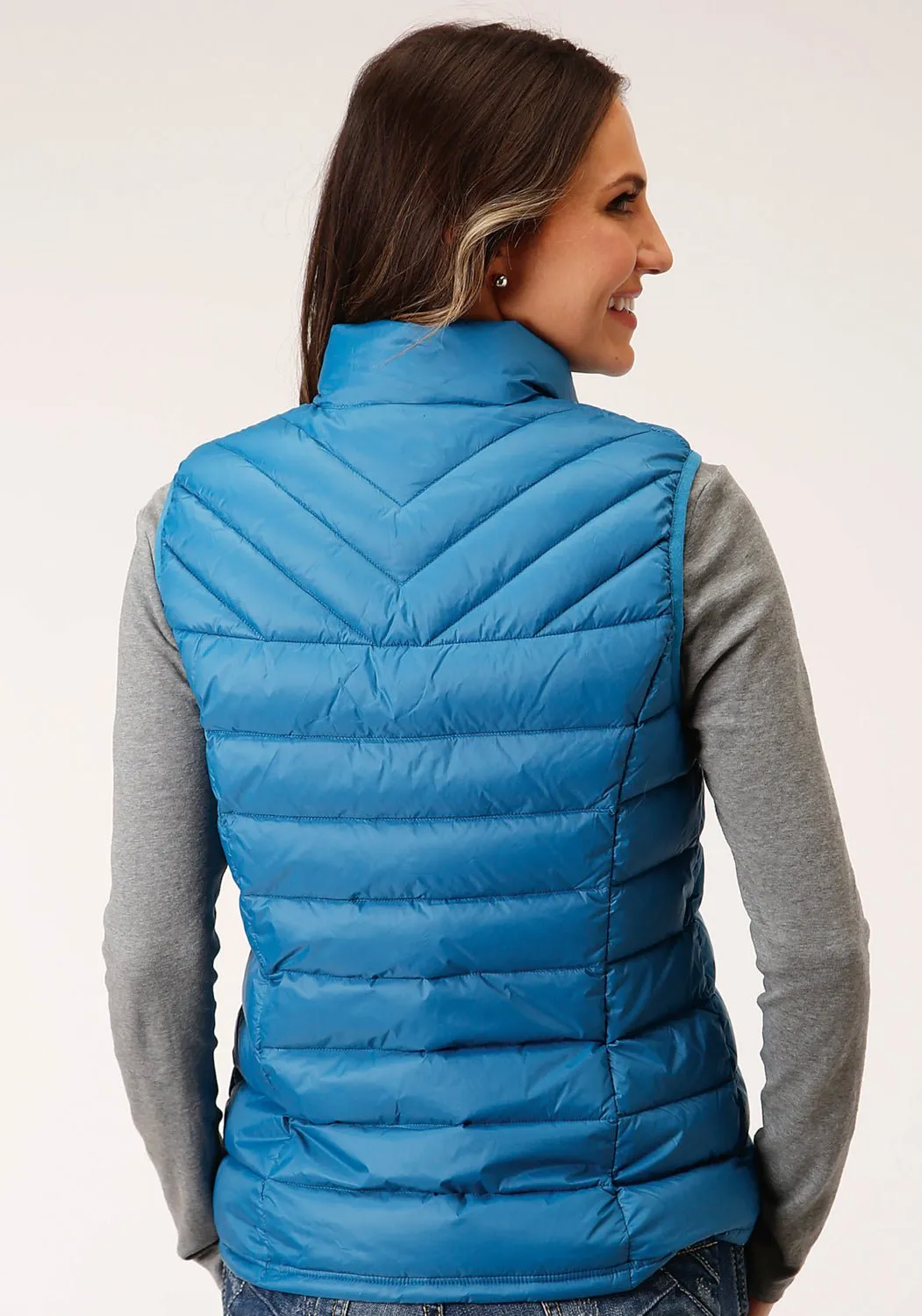 Versatile Waist Design All Day Use Roper Womens Crushable Down Filled Teal 100% Nylon Softshell Vest