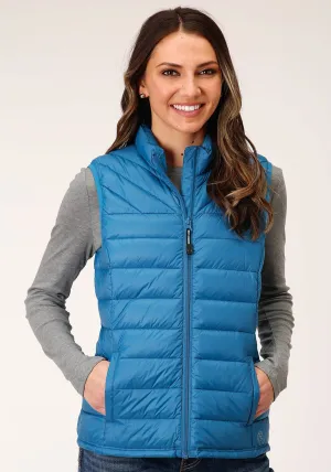 Roper Womens Crushable Down Filled Teal 100% Nylon Softshell Vest Utility Pockets Roper Womens Crushable Down Filled Teal 100% Nylon Softshell Vest Travel Outfit Casual Stretch Daily Uniform