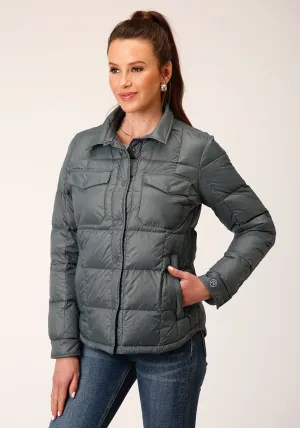 Roper Womens Crushable Down Silver Sage 100% Nylon Softshell Jacket Smart touch Couple Look Modern Sustainable Trend Setter Versatile Roper Womens Crushable Down Silver Sage 100% Nylon Softshell Jacket
