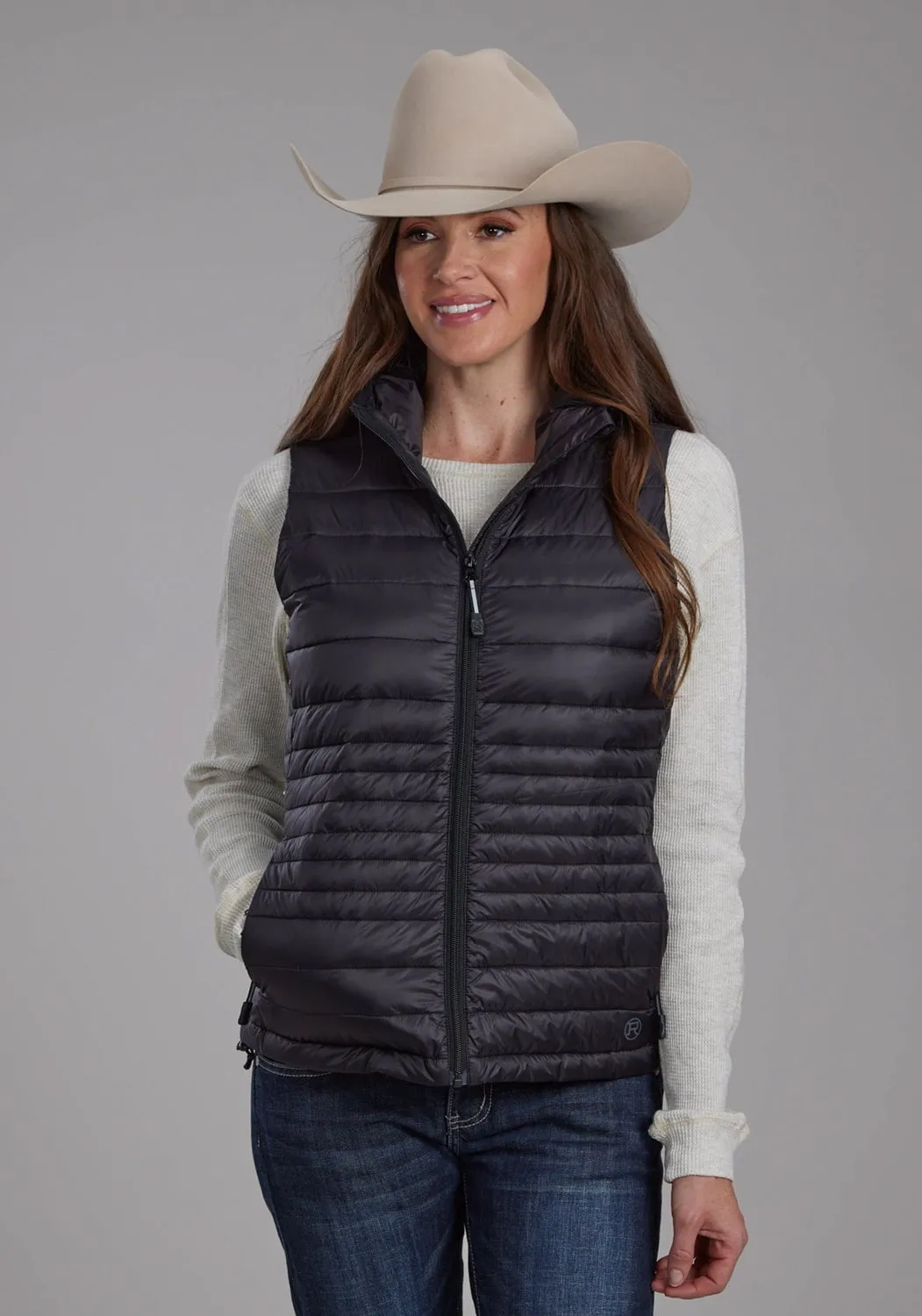 Smooth Comfort City Life Style Roper Womens Down Proof Coated Black 100% Nylon Softshell Vest