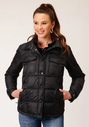Roper Womens Down Shirt Black Nylon Insulated Jacket Functional Wear Roper Womens Down Shirt Black Nylon Insulated Jacket Closet Classic