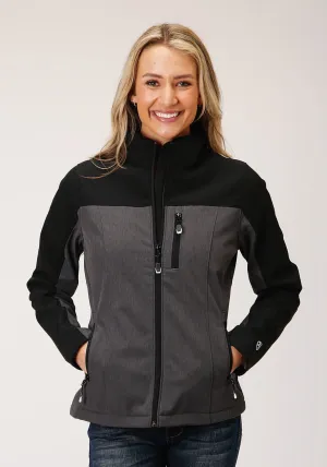 Roper Womens Grey/Black Polyester PCD Softshell Jacket Anti Odor Tech Roper Womens Grey/Black Polyester PCD Softshell Jacket Fashionable Design