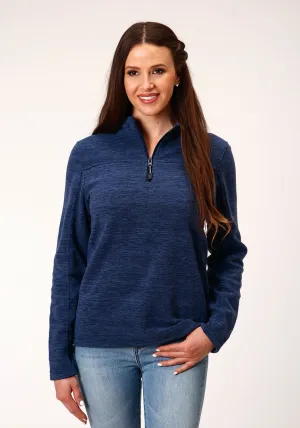 Roper Womens Melange Navy Polyester Micro Fleece Jacket Urban Touch Roper Womens Melange Navy Polyester Micro Fleece Jacket Sleek Fit Daily Essentials