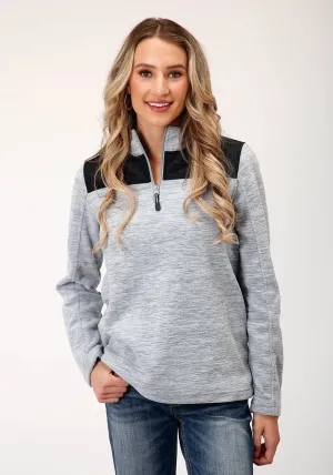Roper Womens Micro Grey 100% Polyester Fleece Jacket Eco Conscious Manufacturing Roper Womens Micro Grey 100% Polyester Fleece Jacket Clean Detail Fashion Must-Have