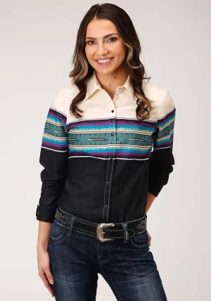 Roper Womens Multi-Color 100% Cotton Greenline Serape Border L/S Shirt Sleek Comfort Roper Womens Multi-Color 100% Cotton Greenline Serape Border L/S Shirt Office Wear Trendy Home Comfort Affordable Durable