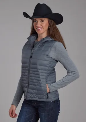 Roper Womens Parachute Down Silver Blue 100% Nylon Softshell Vest tailored look Roper Womens Parachute Down Silver Blue 100% Nylon Softshell Vest Flexible Waist Multi Layer Knee Reinforcement