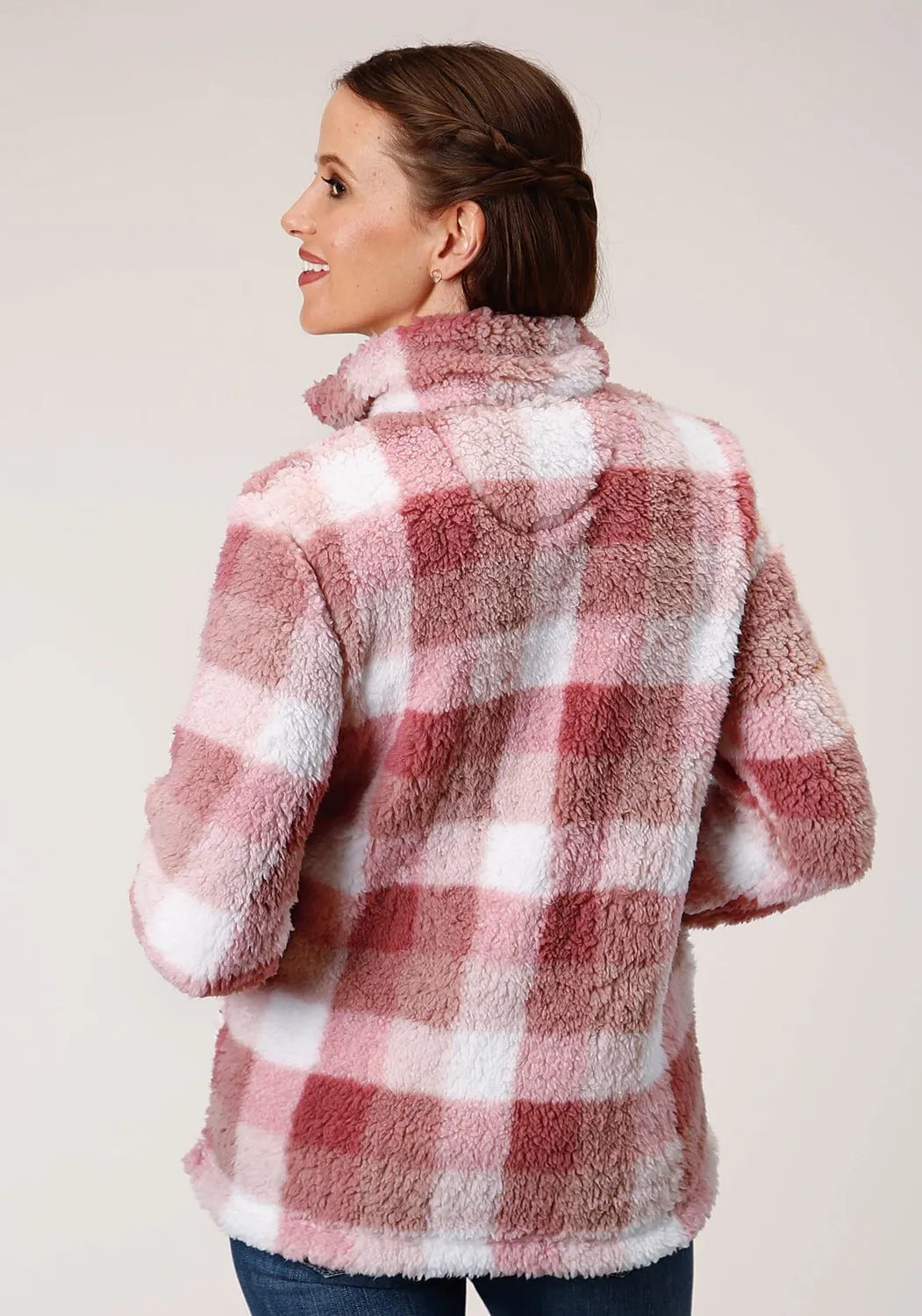 Tailored Silhouette Chill Vibe Roper Womens Pink Polyester Polar Fleece Jacket