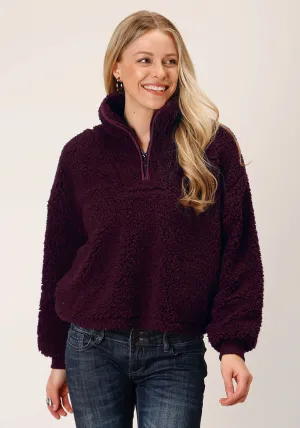 Roper Womens Polar Wine 100% Polyester Fleece Pullover Smart Wave Roper Womens Polar Wine 100% Polyester Fleece Pullover Artist Vibe Durable