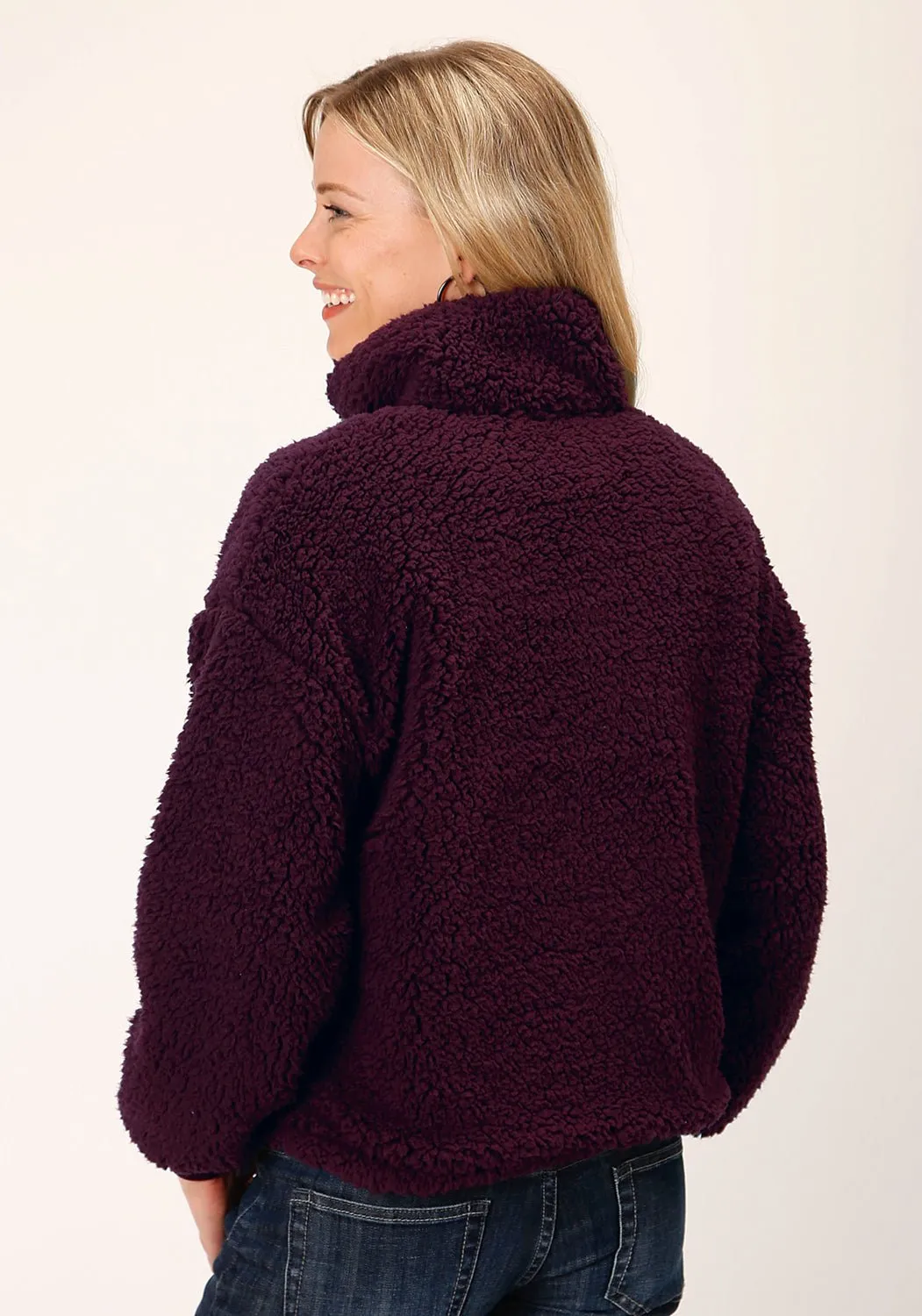 Roper Womens Polar Wine 100% Polyester Fleece Pullover Festival Outfit Date Night Professional Wear Practical Comfort