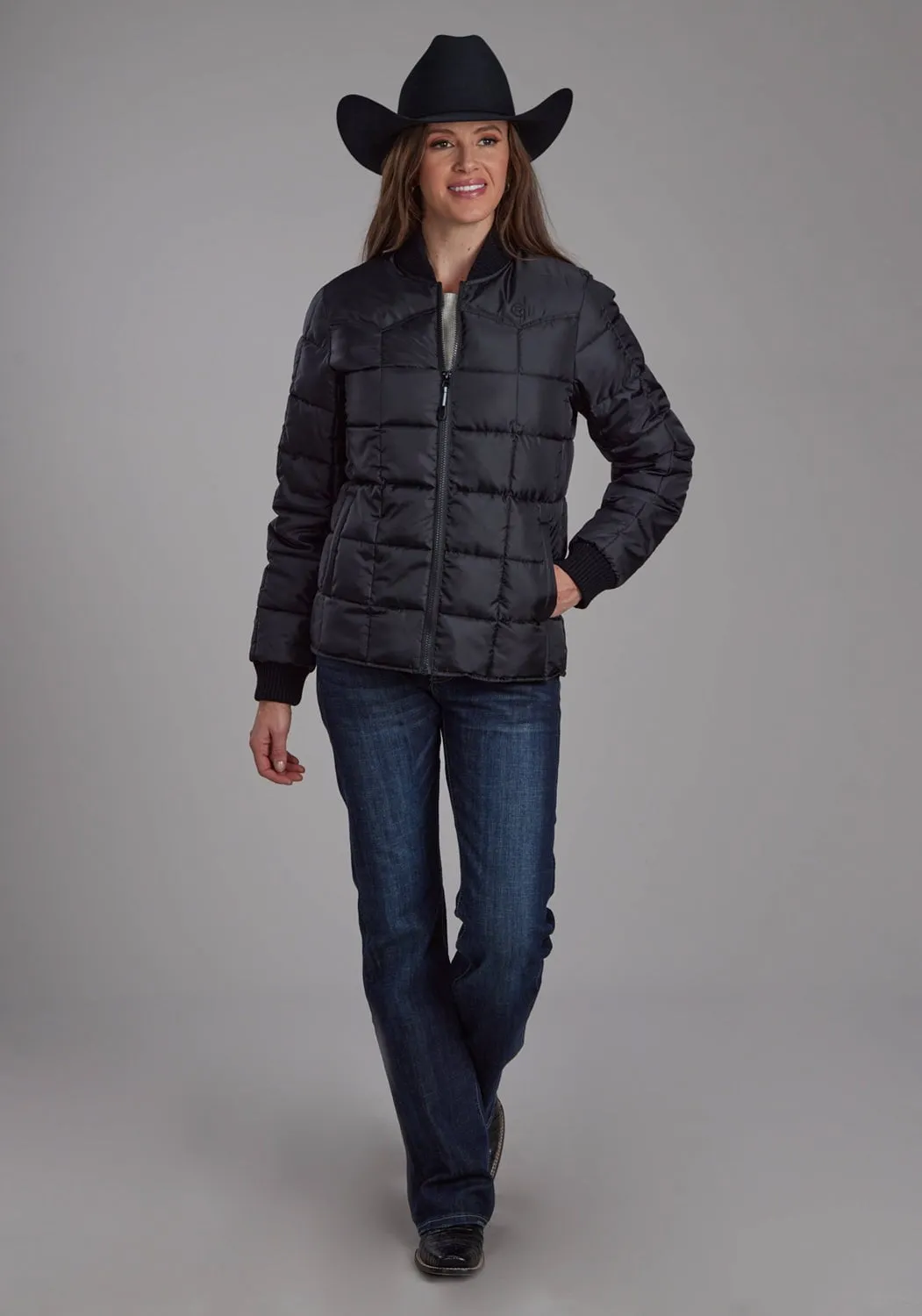 Slim Silhouette Trendy Look Roper Womens Poly Filled Western Black 100% Polyester Insulated Jacket