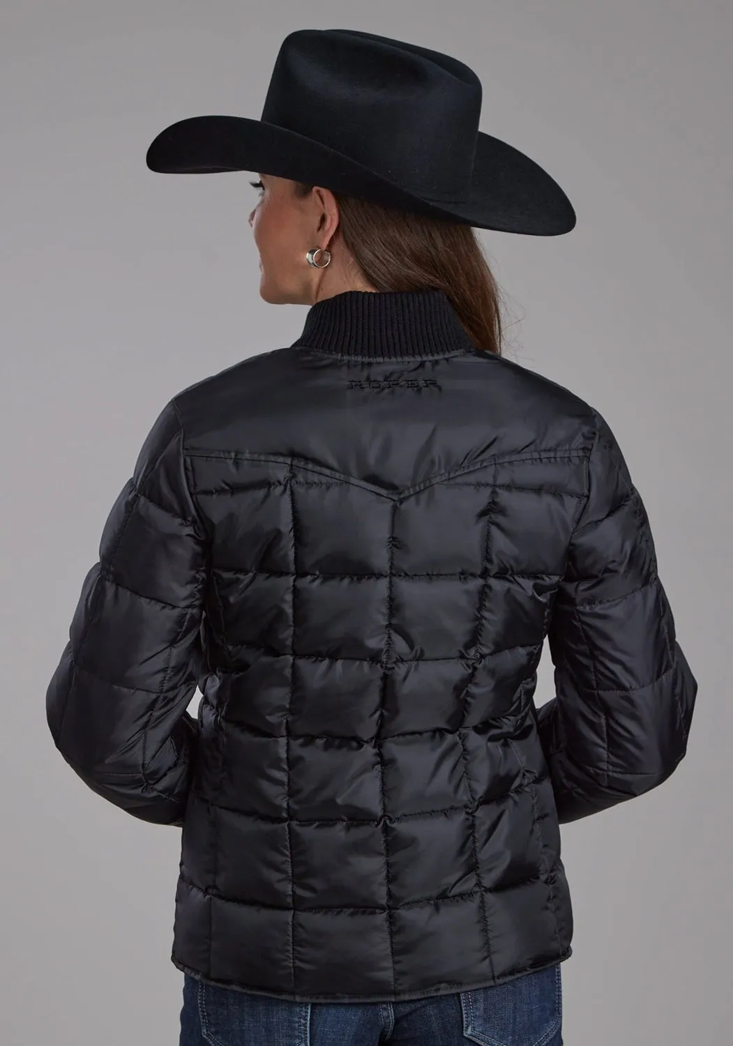 Roper Womens Poly Filled Western Black 100% Polyester Insulated Jacket Function Fit