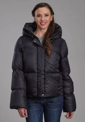 Roper Womens Puffer Down Coat Black 100% Nylon Softshell Jacket Smooth Cut Traveler Gear Stretch Creative Look Formal Classic Wear Loose Roper Womens Puffer Down Coat Black 100% Nylon Softshell Jacket