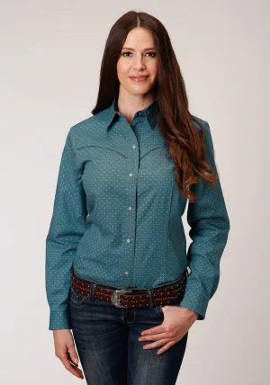 Roper Womens Purple 100% Cotton Circuit Foulard L/S Snap Shirt Straight fit Roper Womens Purple 100% Cotton Circuit Foulard L/S Snap Shirt Minimalist Elegant No Hassle Fit
