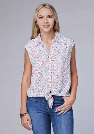 Roper Womens Scattered Aztec Multi-Color 100% Rayon S/L Blouse Mature Elegance Active Comfort Roper Womens Scattered Aztec Multi-Color 100% Rayon S/L Blouse