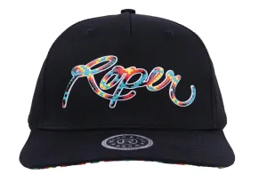 Roper Womens Serape Logo Black 100% Cotton Baseball Cap Hat Streamlined Cut Roper Womens Serape Logo Black 100% Cotton Baseball Cap Hat High-Quality Fit