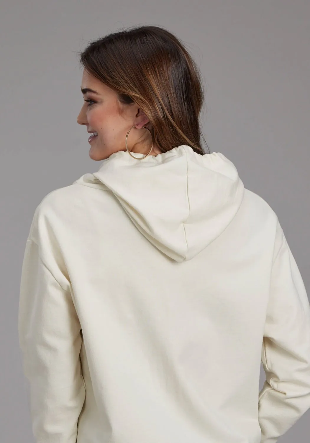 Timeless Edge Trend Setter Chill Outfit Student Outfit Roper Womens Slouchie Cream 100% Cotton Hoodie